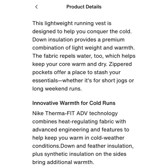 Nike Therma Fit ADV Water Repel Down Fill Running Jacket Vest Men LT FB7542-010 - Picture 15 of 16